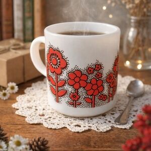 Vintage Hazel Atlas Flower Power Coffee Mug
